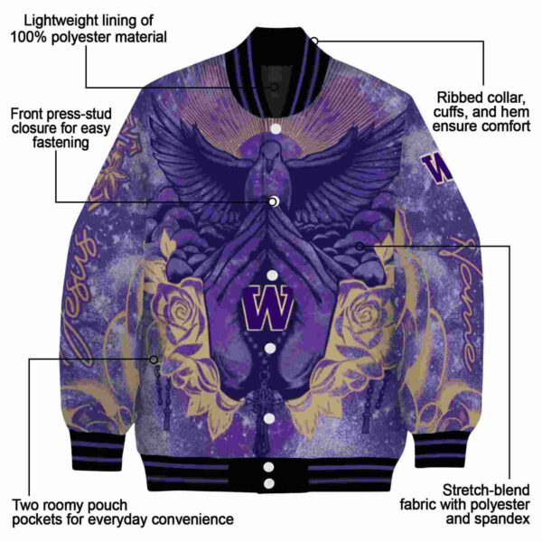 personalized washington huskies praying hands purple jacket new arrival