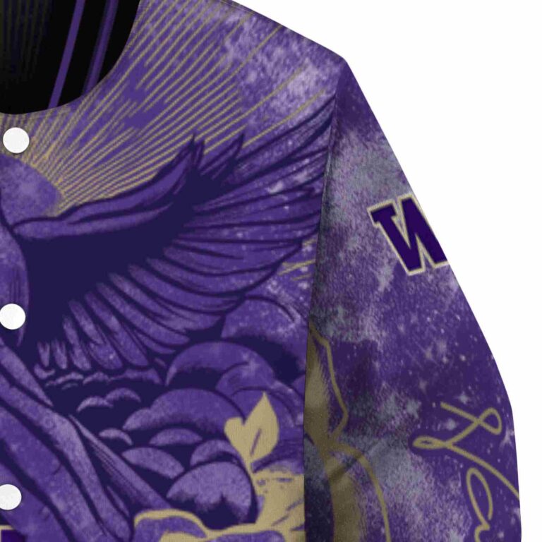 personalized washington huskies praying hands purple jacket premium grade