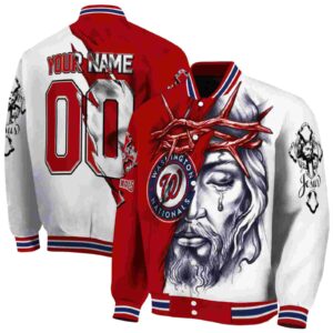personalized washington nationals jesus tears red white jacket fashion forward