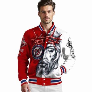 personalized washington nationals jesus tears red white jacket high quality