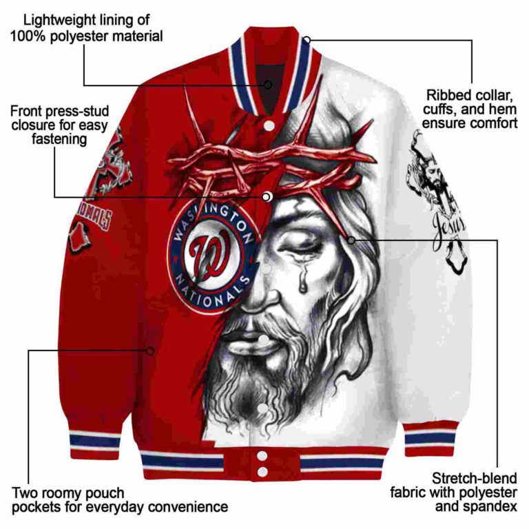 personalized washington nationals jesus tears red white jacket new arrival