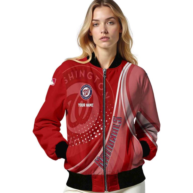 personalized washington nationals wave patterns red jacket latest model