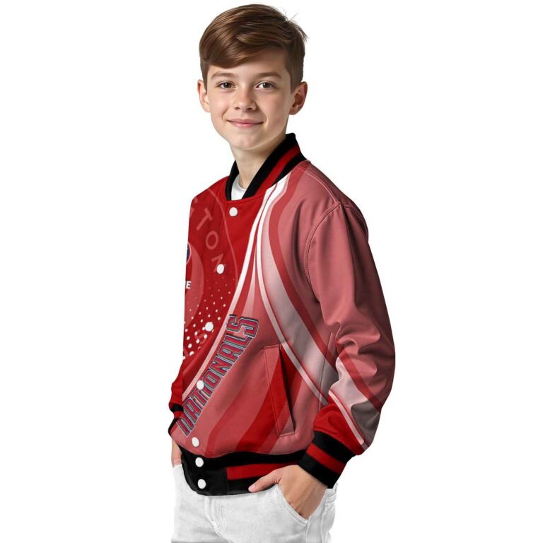 personalized washington nationals wave patterns red jacket trendy