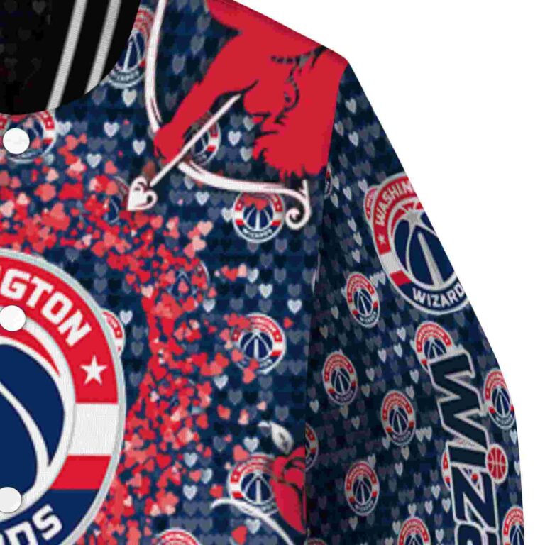 personalized washington wizards heart explosion blue jacket premium grade