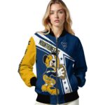 personalized west virginia mountaineers mickey football blue white jacket best selling