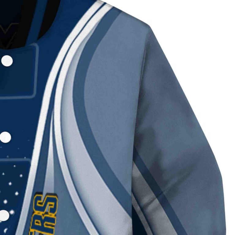 personalized west virginia mountaineers wave patterns blue jacket premium grade