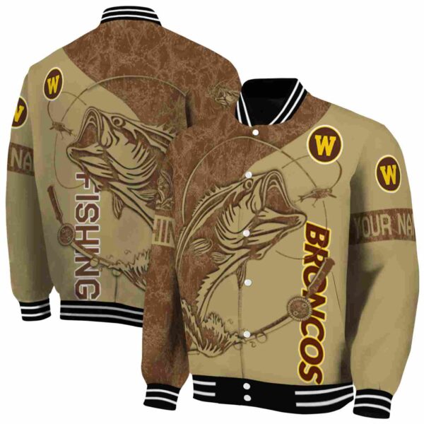 personalized western michigan broncos fishing rod gold jacket fashion forward