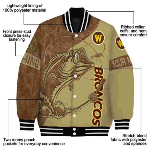 personalized western michigan broncos fishing rod gold jacket new arrival