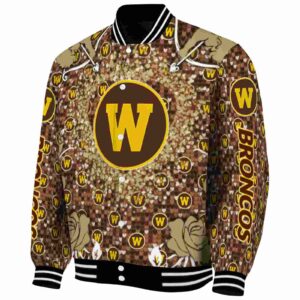 personalized western michigan broncos heart explosion brown jacket best selling