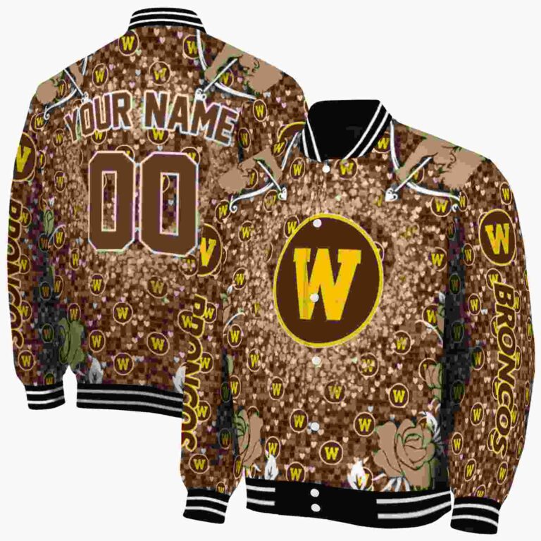 personalized western michigan broncos heart explosion brown jacket fashion forward