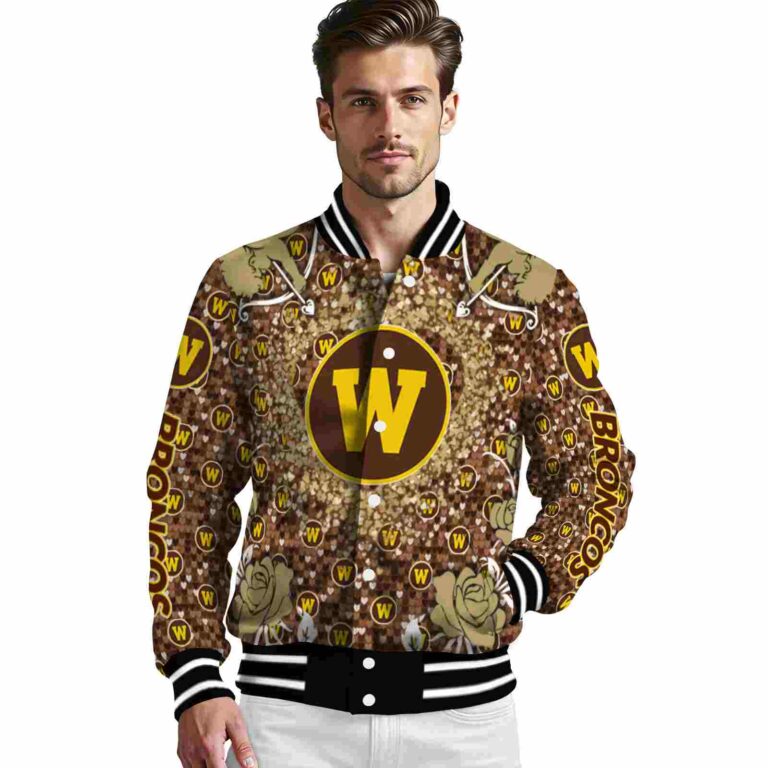 personalized western michigan broncos heart explosion brown jacket high quality