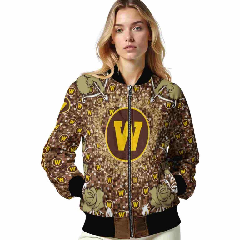 personalized western michigan broncos heart explosion brown jacket latest model