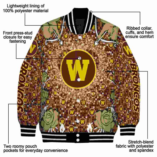 personalized western michigan broncos heart explosion brown jacket new arrival