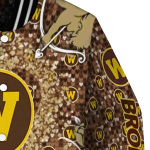 personalized western michigan broncos heart explosion brown jacket premium grade