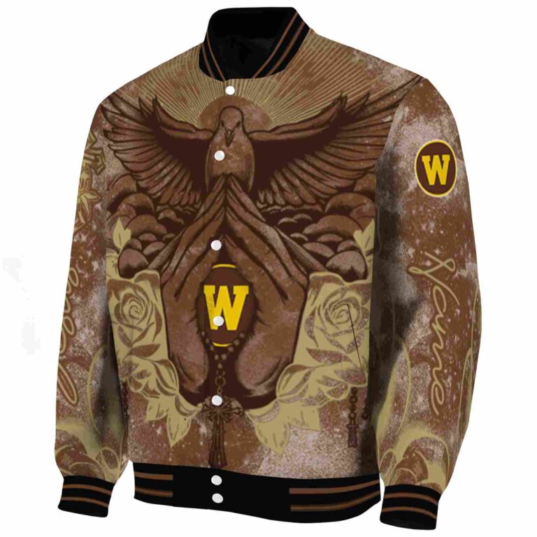 personalized western michigan broncos praying hands brown jacket best selling