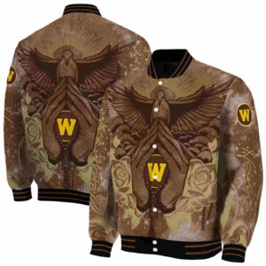 personalized western michigan broncos praying hands brown jacket fashion forward