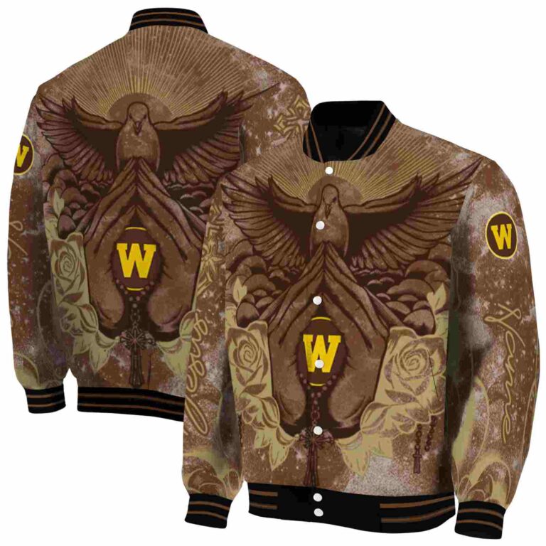 personalized western michigan broncos praying hands brown jacket fashion forward