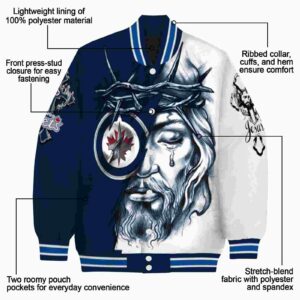 personalized winnipeg jets jesus tears blue white jacket new arrival