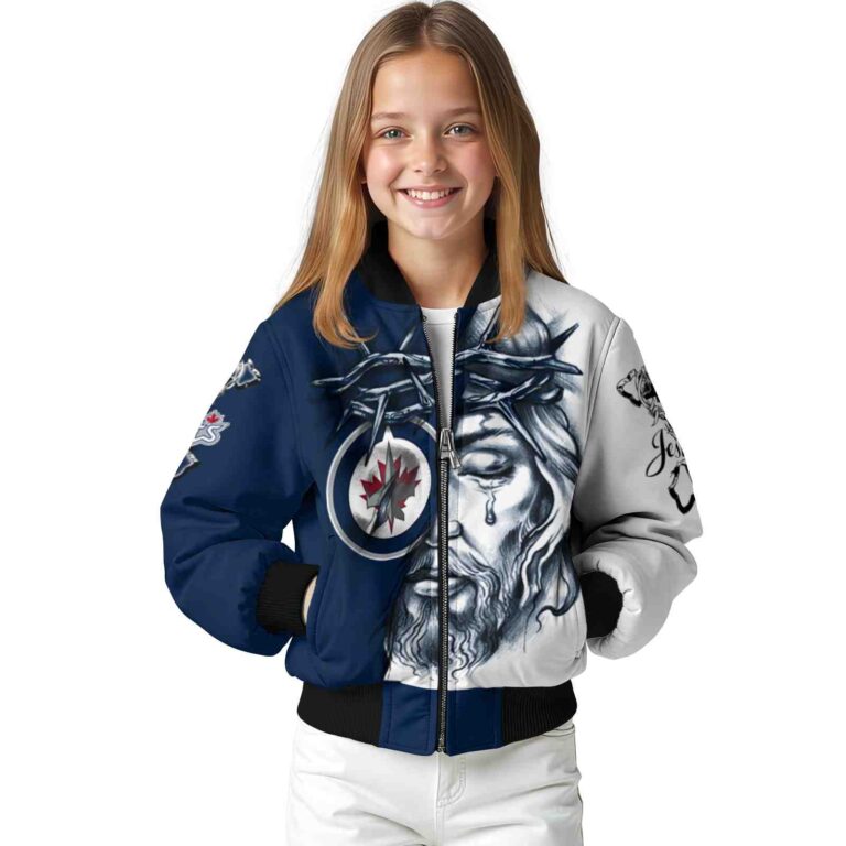 personalized winnipeg jets jesus tears blue white jacket top rated