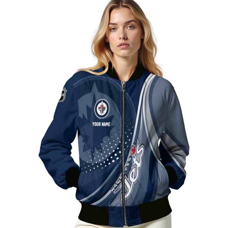 personalized winnipeg jets wave patterns blue jacket latest model