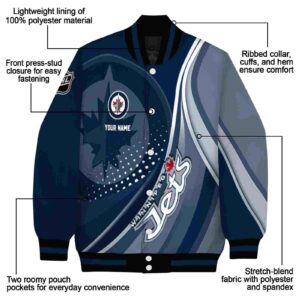 personalized winnipeg jets wave patterns blue jacket new arrival