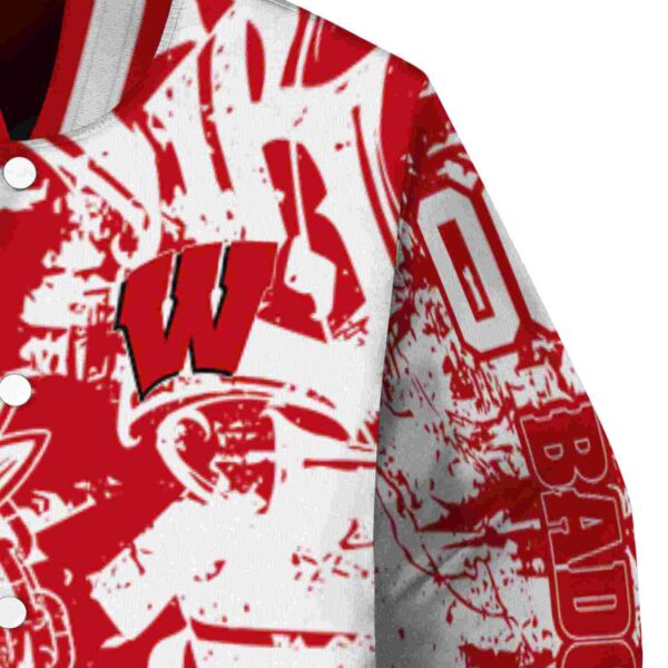 personalized wisconsin badgers fishing art red jacket premium grade