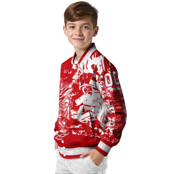 personalized wisconsin badgers fishing art red jacket trendy