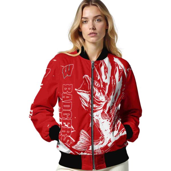 personalized wisconsin badgers fishing passion red white jacket latest model