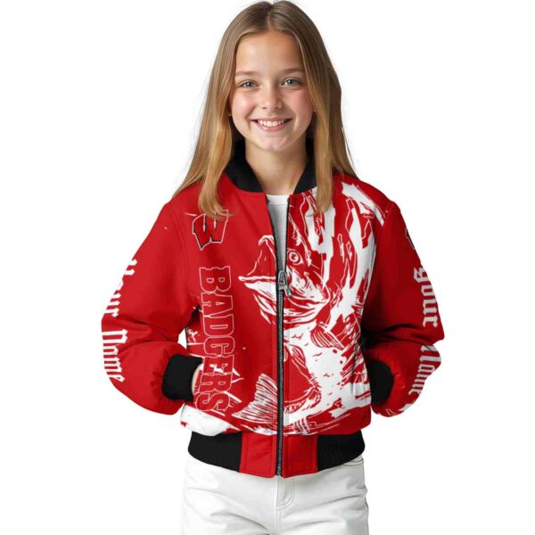 personalized wisconsin badgers fishing passion red white jacket top rated