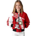 personalized wisconsin badgers mickey football red white jacket best selling