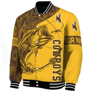 personalized wyoming cowboys fishing rod gold jacket best selling