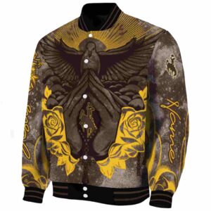 personalized wyoming cowboys praying hands brown jacket best selling