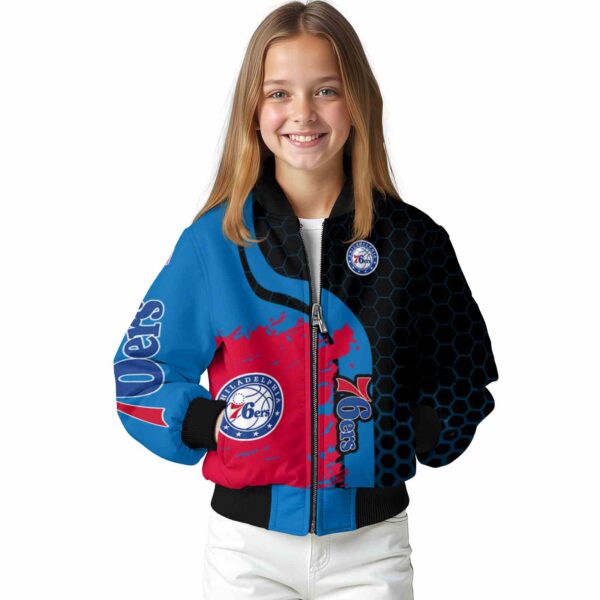 philadelphia 76ers hexagonal pattern blue black jacket top rated