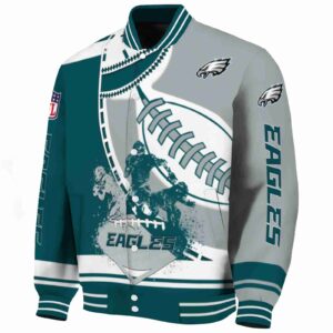 philadelphia eagles baseball stitching silver white jacket best selling