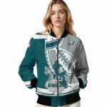philadelphia eagles baseball stitching silver white jacket best selling