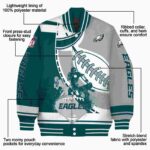 philadelphia eagles baseball stitching silver white jacket best selling