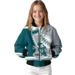 philadelphia eagles baseball stitching silver white jacket best selling