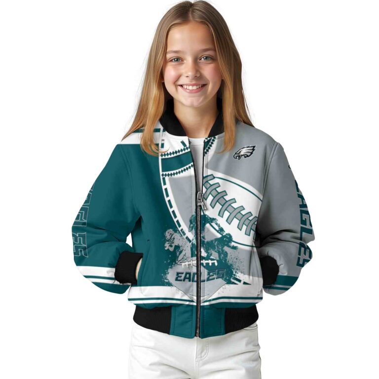 philadelphia eagles baseball stitching silver white jacket top rated