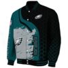 philadelphia eagles hexagonal pattern green black jacket best selling