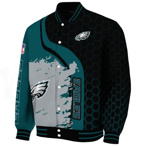 philadelphia eagles hexagonal pattern green black jacket best selling