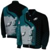 philadelphia eagles hexagonal pattern green black jacket fashion forward