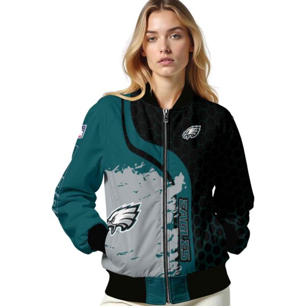 philadelphia eagles hexagonal pattern green black jacket latest model