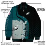 philadelphia eagles hexagonal pattern green black jacket best selling
