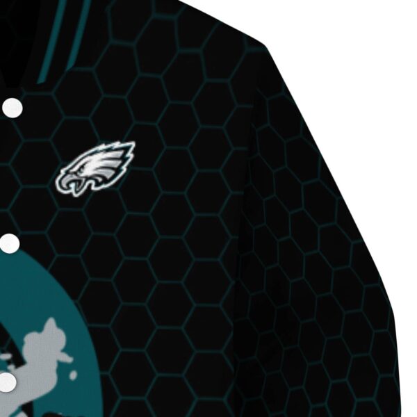 philadelphia eagles hexagonal pattern green black jacket premium grade