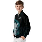 philadelphia eagles hexagonal pattern green black jacket best selling