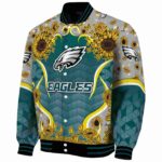 philadelphia eagles sunflower bloom green yellow jacket best selling