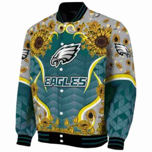 philadelphia eagles sunflower bloom green yellow jacket best selling