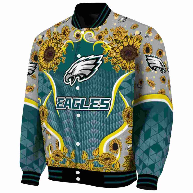 philadelphia eagles sunflower bloom green yellow jacket best selling