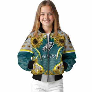 philadelphia eagles sunflower bloom green yellow jacket top rated