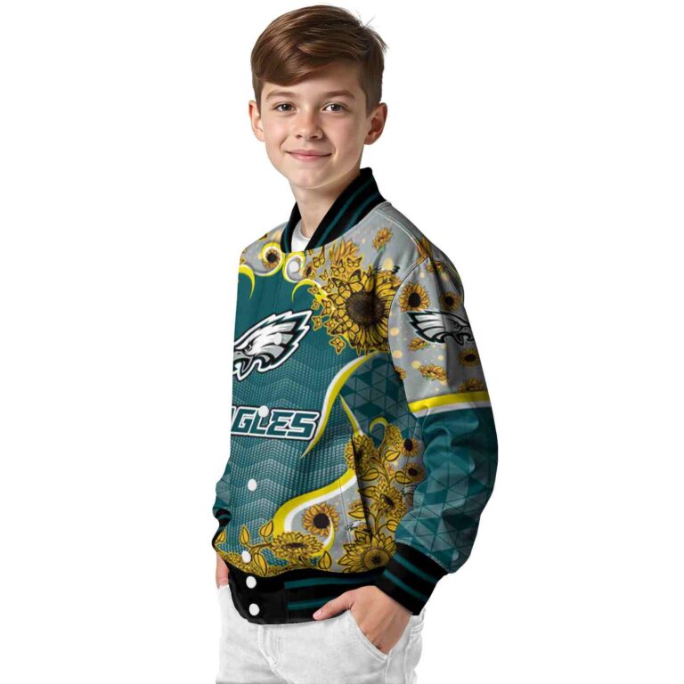 philadelphia eagles sunflower bloom green yellow jacket trendy